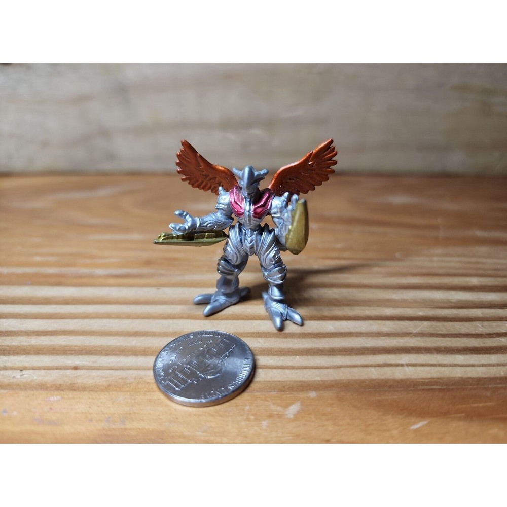 Digimon Digital Monsters 1.5" Silver Burning Greymon Vritramon Mini Figure 2002